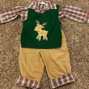 3 piece baby boy Christmas suit.